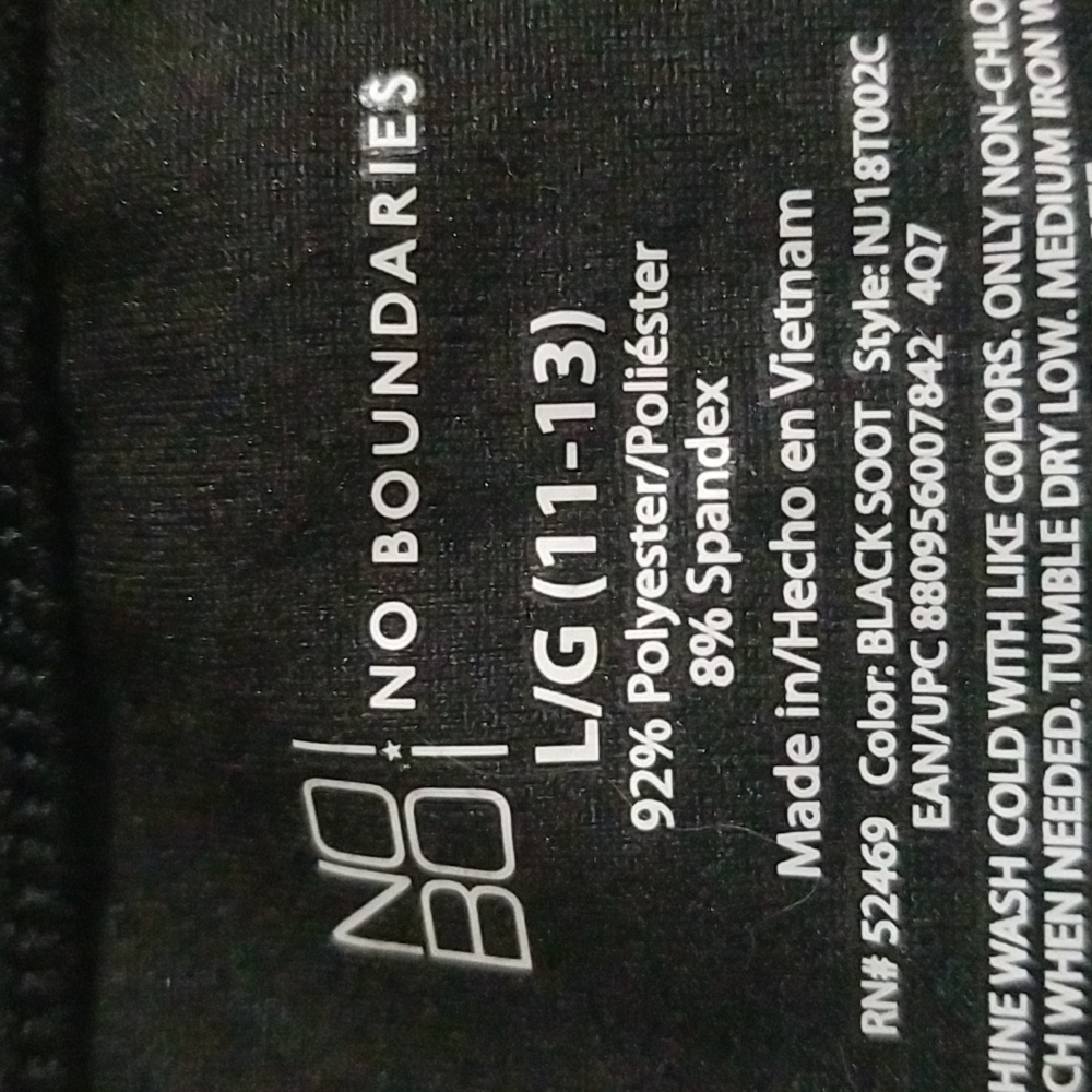 3/$6 No Boundaries black t-shirt sz L (11-13) - Picture 5 of 5